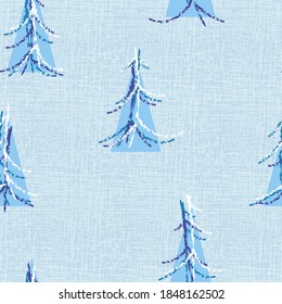 Fir Trees Seamless Pattern. Vector Background.