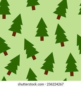 Fir trees seamless pattern. Vector illustration.
