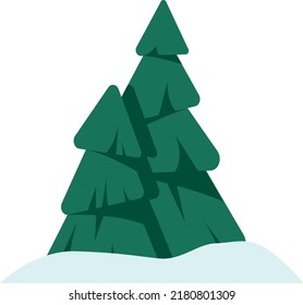Fir trees in a snowdrift.