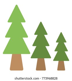 
Fir trees symbolising winter forest flat vector icon design
