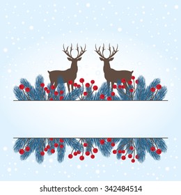 Fir Twig Decoration with Deers