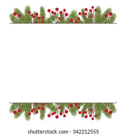 Fir Twigs Decoration with Copy Space