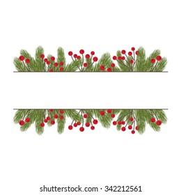 Fir Twigs Decoration with Copy Space