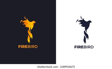 fird bird of logo design with gradient color and silhoette concept. vector illustration