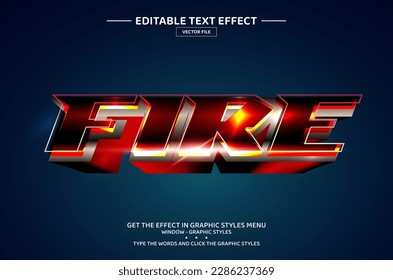 Fire 3D editable text effect template