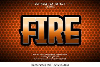 Fire 3D editable text effect template