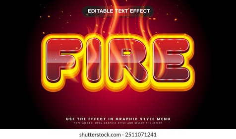 Fire 3d style editable text effect Template with fire Background