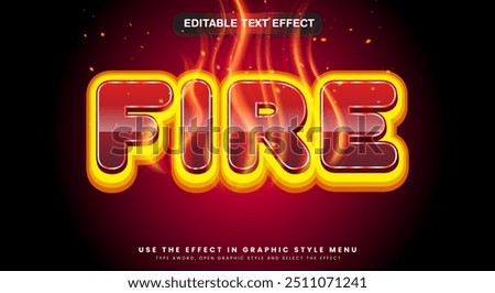 Fire 3d style editable text effect Template with fire Background