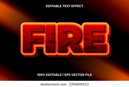 Fire 3d text effect, editable text for template headline