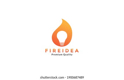 resumen de incendios con imagen de luz de bombilla símbolo de logotipo icono de vectores de diseño gráfico 
