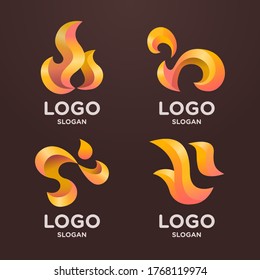 Fire Abstract Gradient Logo Collection Set Pack