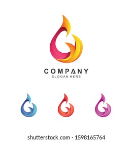 Fire Abstract Logo Design Template