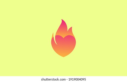 fire abstract with love logo design vector icon symbol illustration