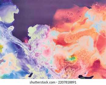 Fire Abstract Pattern. Liquid Gradient Illustration. Water Fire Background. Acrylic Ink Light. Alcohol Ink Fire Space. Fluid Acrylic Grunge. Multi Color Paint. Modern Abstract Template. Fire Water Mix