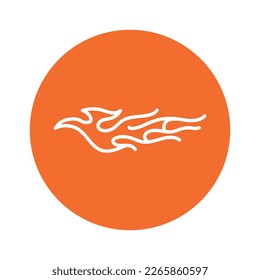Icono de la línea negra de abstracción del fuego. Pictograma para página web, aplicación móvil, promoción.