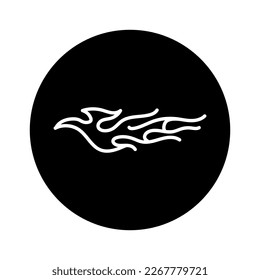 Feuerabstraktion schwarze Linie Symbol. Piktogramm für Webseiten, mobile App, Promo.