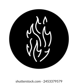 Icono de línea negra de abstracción de fuego. Elemento natural. Pictograma para página de Web, App móvil, promoción.