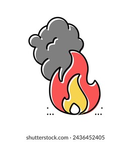 fire accident color icon vector. fire accident sign. isolated symbol illustration