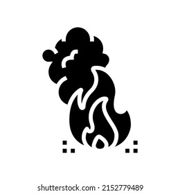 fire accident glyph icon vector. fire accident sign. isolated contour symbol black illustration