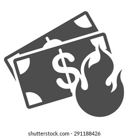 Fire Accident icon from Commerce Set. Vector style: flat symbol, gray color, rounded angles, white background.