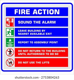Fire Action, information, sign vector