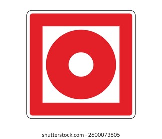 Fire Alarm Activation Button Sign, Fire Protection Equipment Sign - High Quality Vector Stock Image