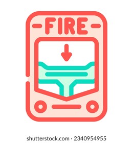 fire alarm alert color icon vector. fire alarm alert sign. isolated symbol illustration