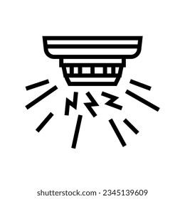 fire alarm alert line icon vector. fire alarm alert sign. isolated contour symbol black illustration