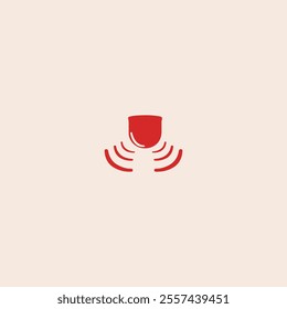 Fire alarm bell icon flat vector design.