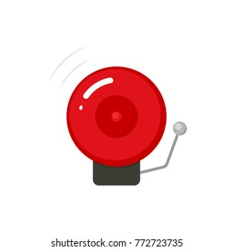 Fire alarm bell icon. Vector clipart image isolated on white background