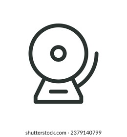 Fire alarm bell isolated icon, school bell vector icon with editable stroke