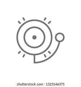Fire alarm bell line icon.