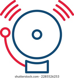 Fire alarm bell thin line icon. Fire security system. Vector illustration.