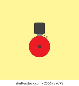 Fire alarm bell vector illustration. Emergency alert and fire alarm system. 