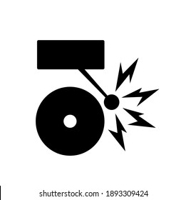 Feueralarm, Schwarzes Symbol, Vektorgrafik einzeln auf weißem Hintergrund. EPS10