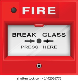 Fire alarm box on wall, warning and security system, siren