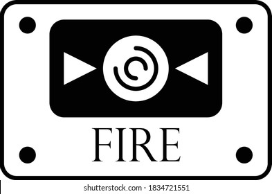 Fire alarm box on wall for warning security wall bell button evacuation protection push vector Glyph Icon Design, Rescue Response Symbol on White background