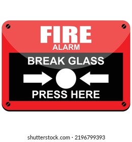 Fire Alarm, break glass, vector