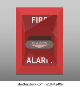 Fire alarm broken. Fire concept. Flat vector illustration isolated