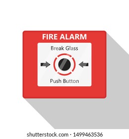Fire Alarm Button Break the glass Vector Illustration