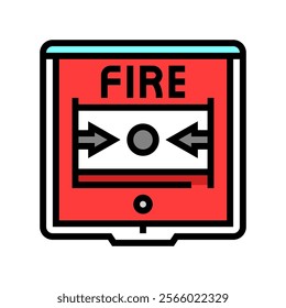 fire alarm button color icon vector. fire alarm button sign. isolated symbol illustration