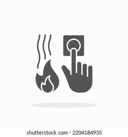 Fire Alarm Button glyph icon. Can be used for digital product, presentation, print design and more.