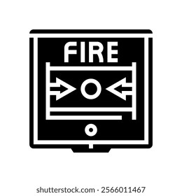 fire alarm button glyph icon vector. fire alarm button sign. isolated symbol illustration