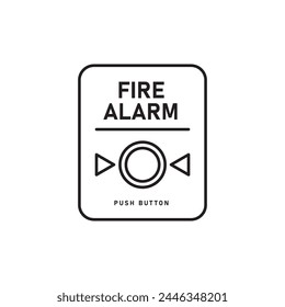 Fire alarm button icon design, isolated on white background, vector illustration