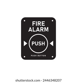 Fire alarm button icon design, isolated on white background, vector illustration