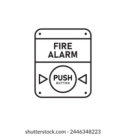 Fire alarm button icon design, isolated on white background, vector illustration