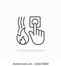 Fire Alarm Button line icon. Editable stroke and pixel perfect. Can be used for digital product, presentation, print design and more.