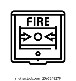 fire alarm button line icon vector. fire alarm button sign. isolated contour symbol black illustration