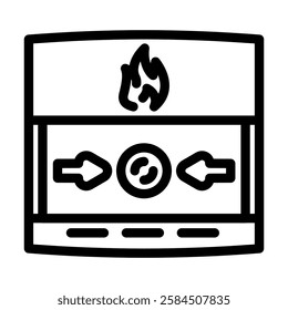fire alarm button line icon vector. fire alarm button sign. isolated contour symbol black illustration