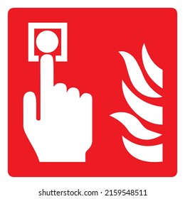 Fire Alarm Button Red Sign